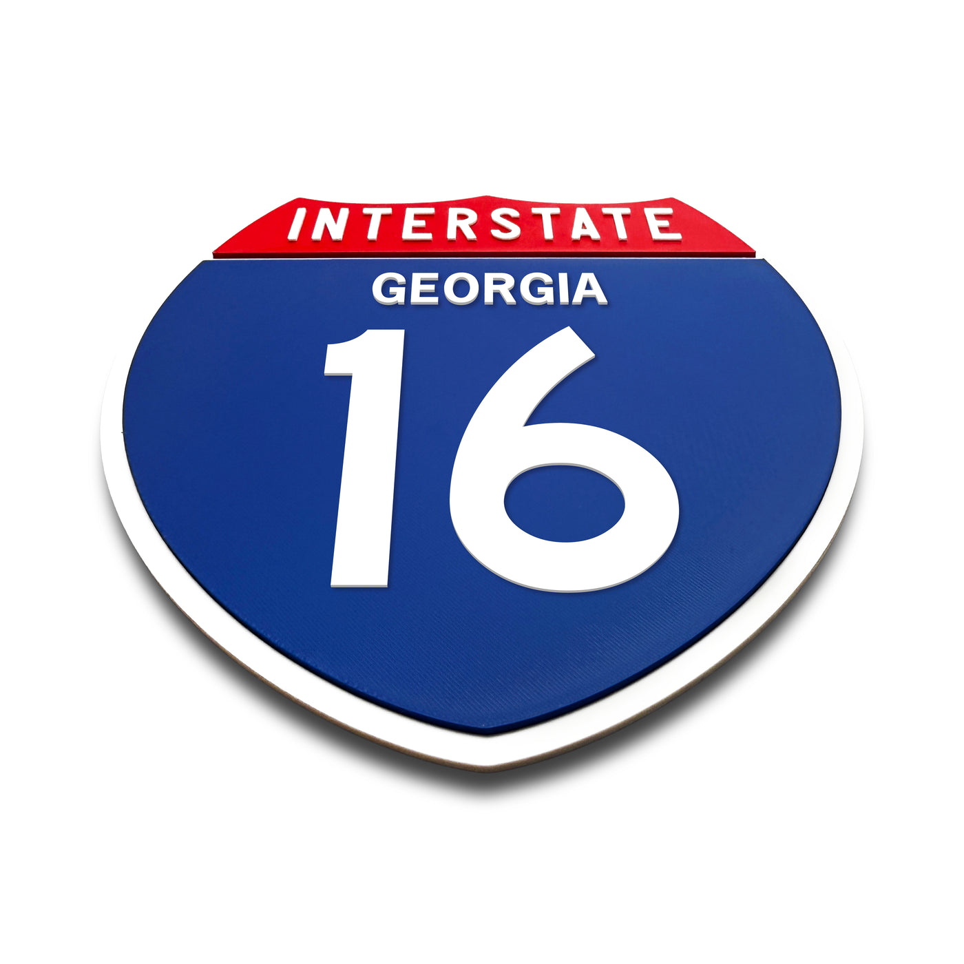 Interstate 16 Georgia road sign replica flat view