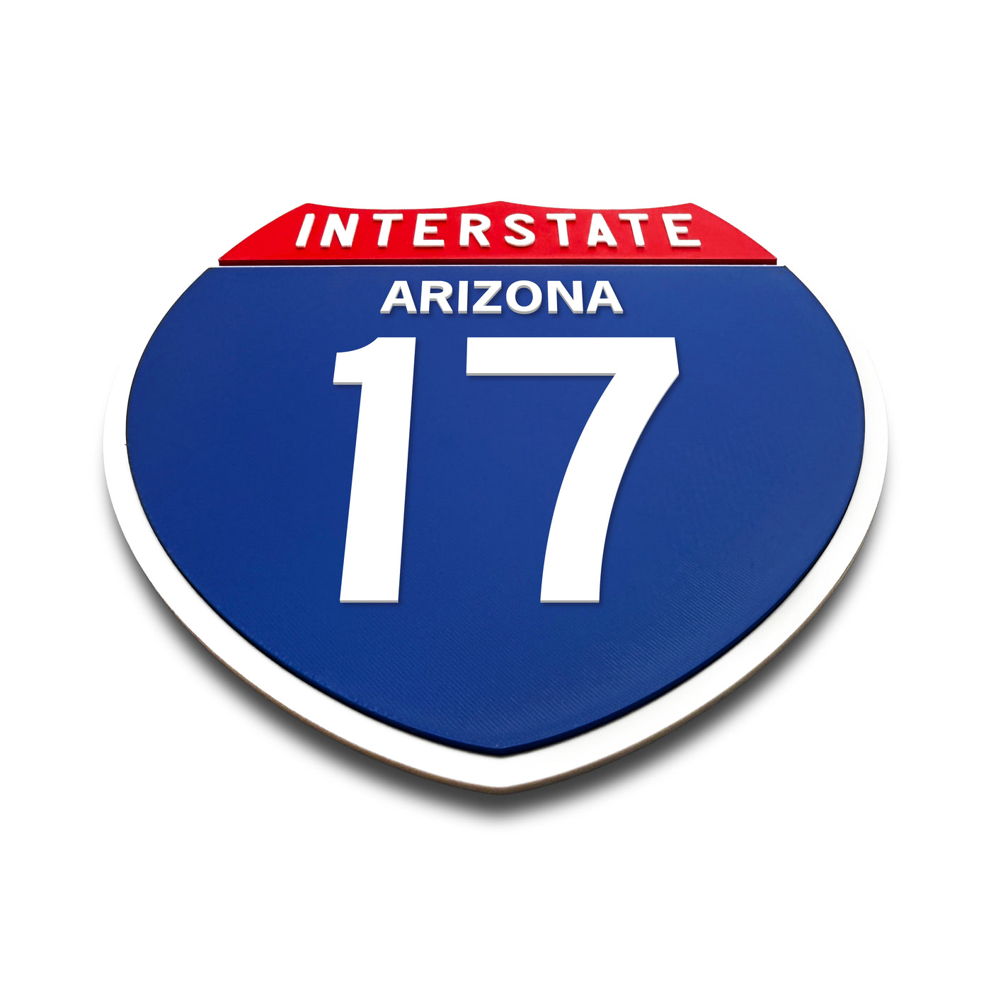 Interstate 17 Arizona road sign replica flat view