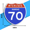 Interstate 70 Road Sign Replica – Personalized Travel Sign | Home & Office Wall Decor (8.54” x 8.53”)