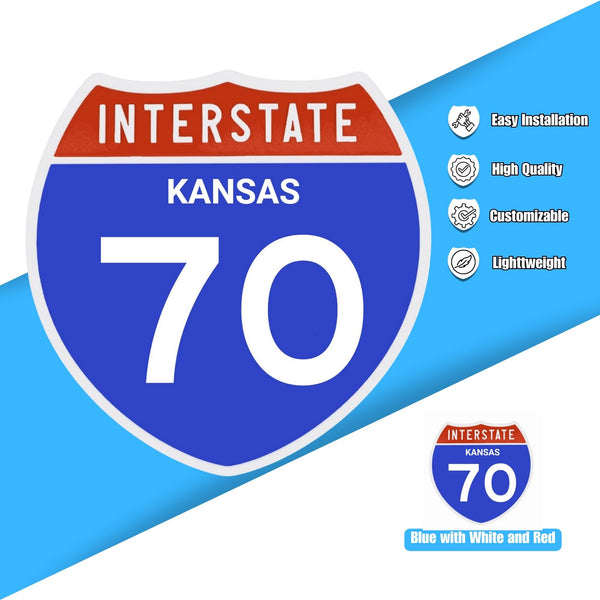 Interstate 70 Road Sign Replica – Personalized Travel Sign | Home & Office Wall Decor (8.54” x 8.53”)