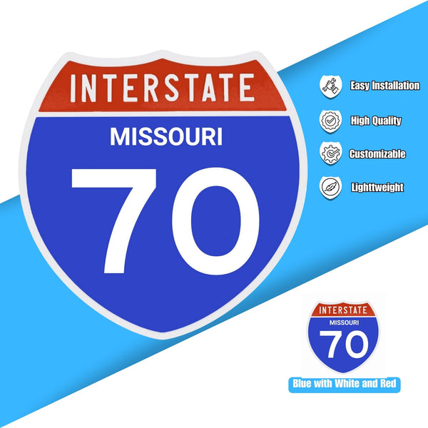Interstate 70 Road Sign Replica – Personalized Travel Sign | Home & Office Wall Decor (8.54” x 8.53”)