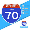 Interstate 70 Road Sign Replica – Personalized Travel Sign | Home & Office Wall Decor (8.54” x 8.53”)