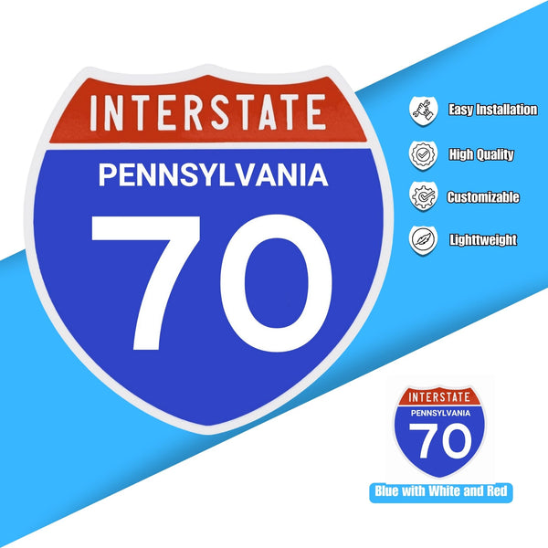 Interstate 70 Road Sign Replica – Personalized Travel Sign | Home & Office Wall Decor (8.54” x 8.53”)