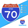 Interstate 70 Road Sign Replica – Personalized Travel Sign | Home & Office Wall Decor (8.54” x 8.53”)