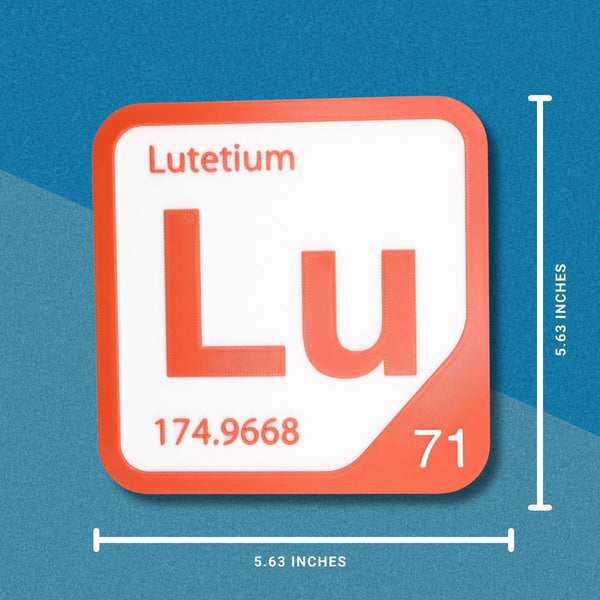 LUTETIUM Periodic Table Tile – Educational Wall Art for Science Lovers, 5.6 x 5.6 Inches