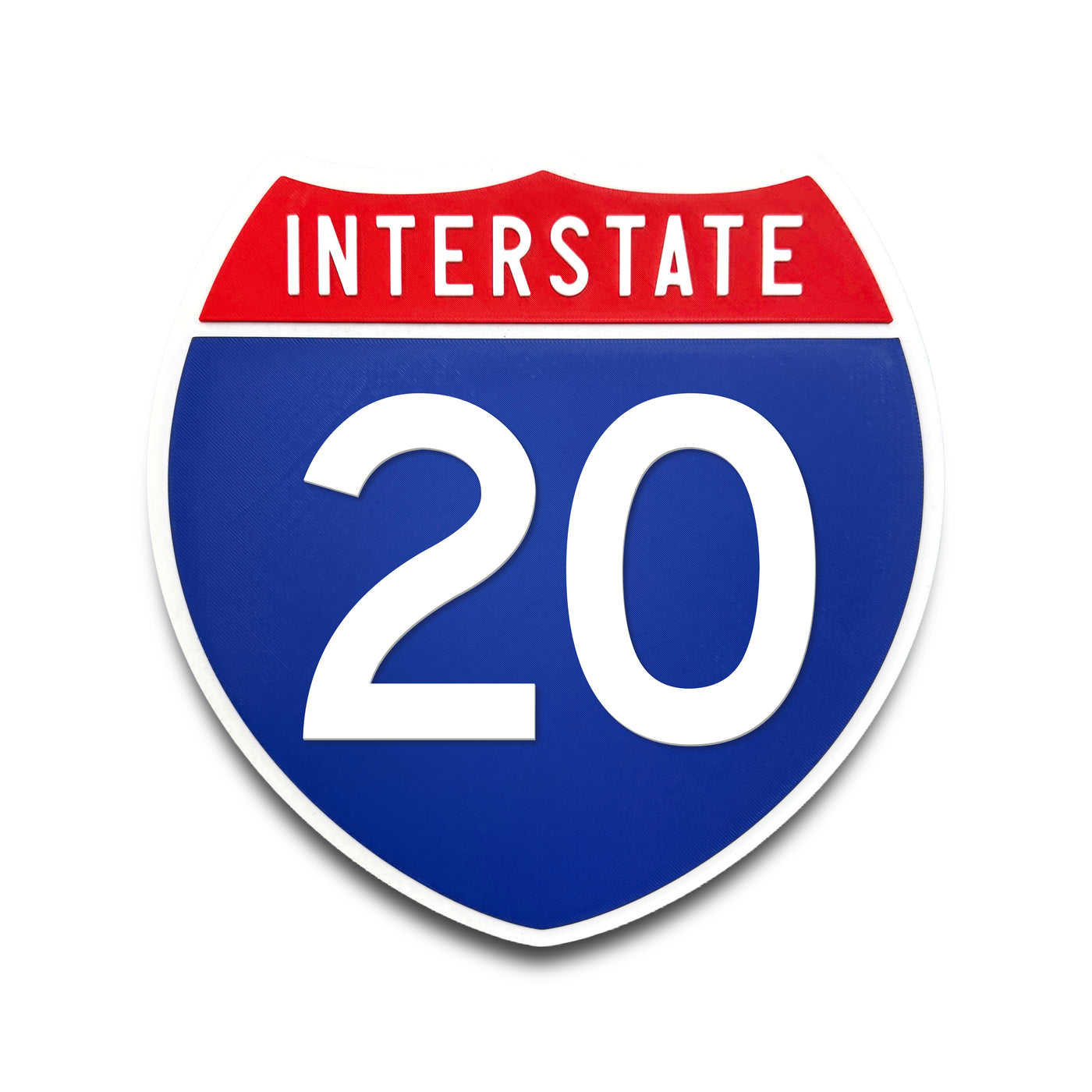 Interstate 20 Number Only road sign replica front view