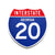 Interstate 20 Georgia road sign replica front view