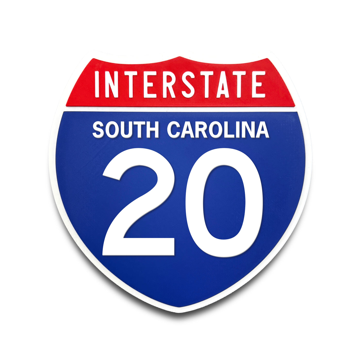 Interstate 20 South Carolina road sign replica front view