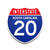 Interstate 20 South Carolina road sign replica front view