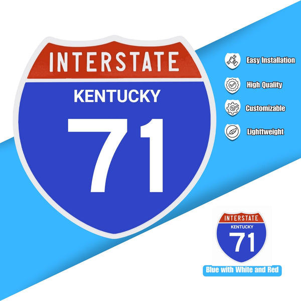 Interstate 71 Road Sign Replica – Personalized Travel Sign | Home & Office Wall Decor (8.54” x 8.53”)