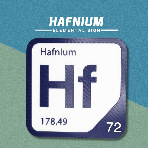 HAFNIUM Periodic Table Tile – Educational Wall Art for Science Lovers, 5.6 x 5.6 Inches