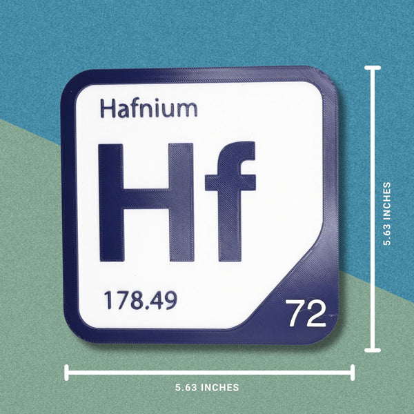 HAFNIUM Periodic Table Tile – Educational Wall Art for Science Lovers, 5.6 x 5.6 Inches