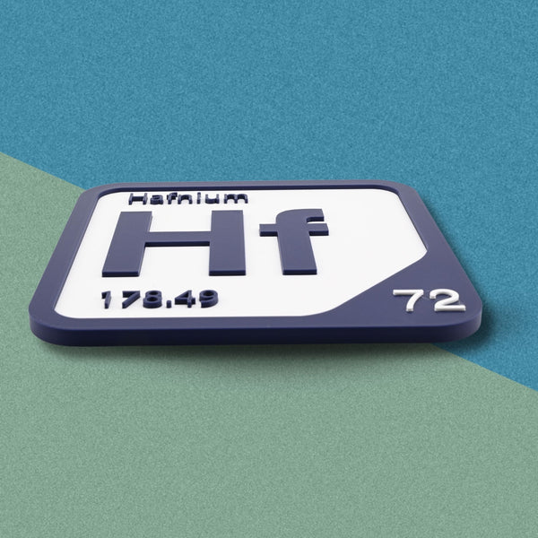 HAFNIUM Periodic Table Tile – Educational Wall Art for Science Lovers, 5.6 x 5.6 Inches