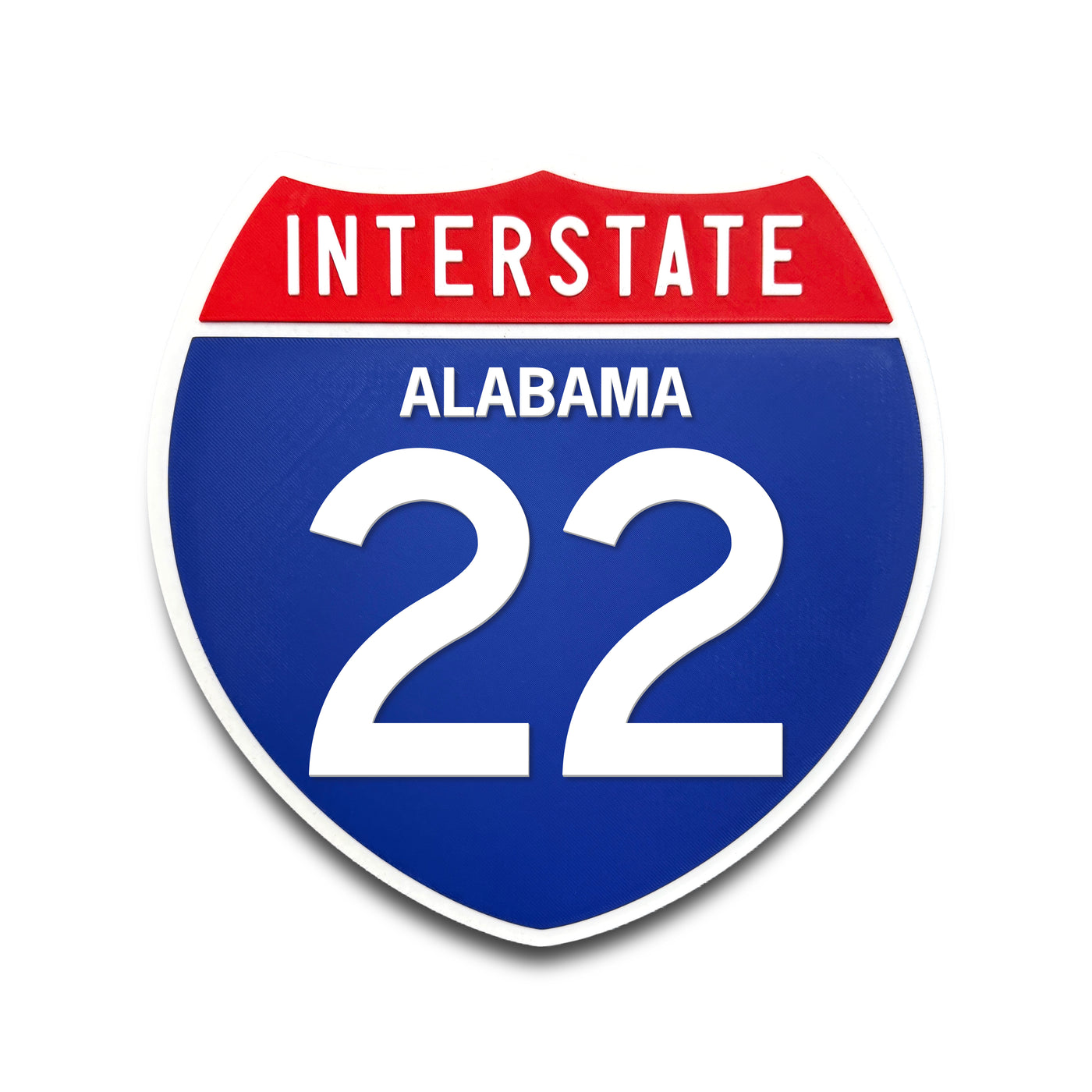Interstate 22 Alabama road sign replica front view