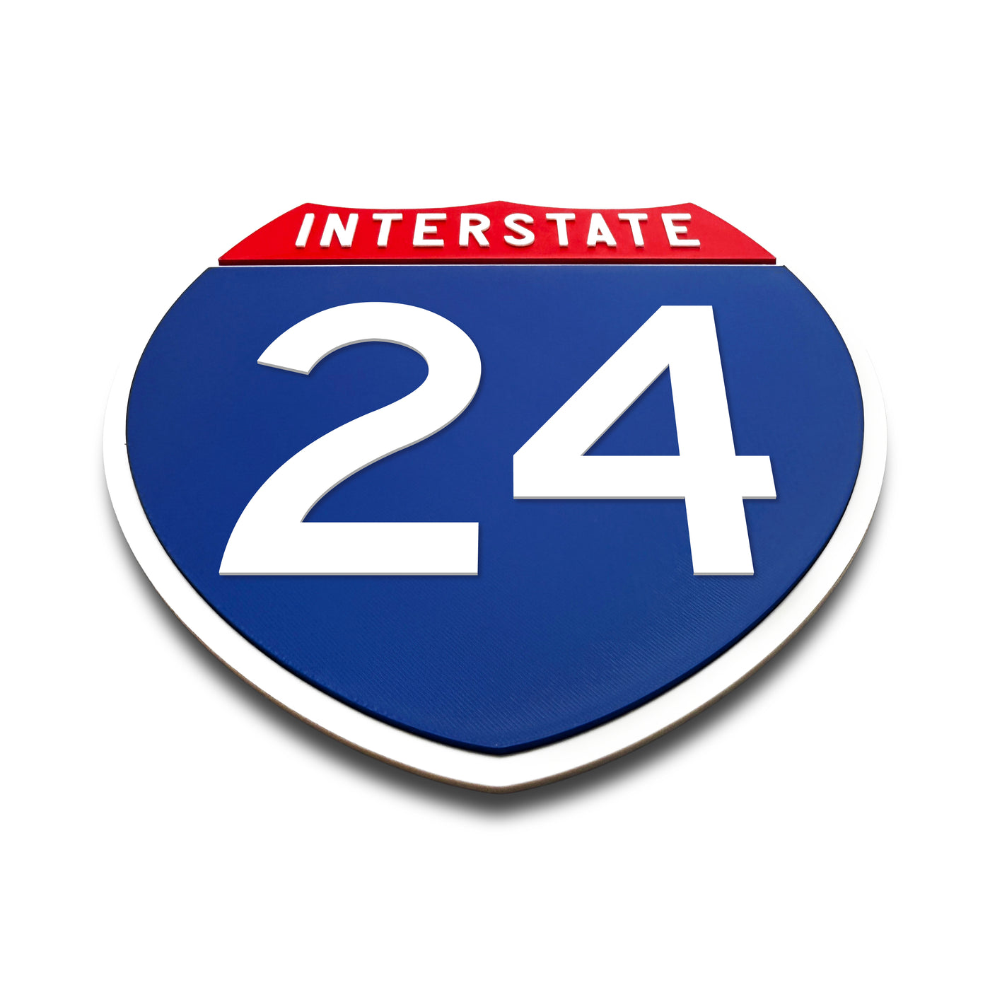 Interstate 24 Number Only road sign replica flat view