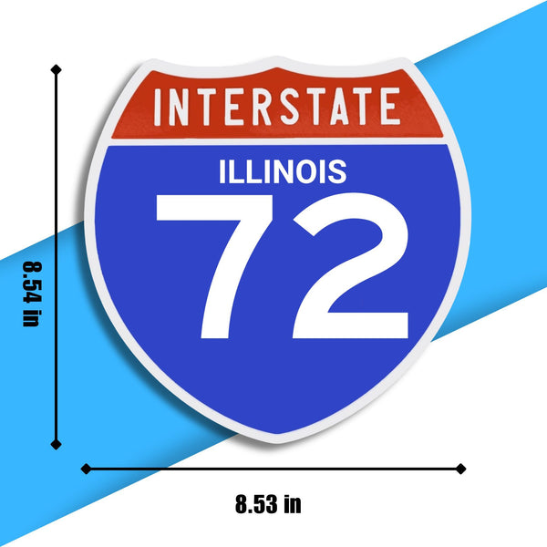 Interstate 72 Road Sign Replica – Personalized Travel Sign | Home & Office Wall Decor (8.54” x 8.53”)