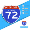 Interstate 72 Road Sign Replica – Personalized Travel Sign | Home & Office Wall Decor (8.54” x 8.53”)
