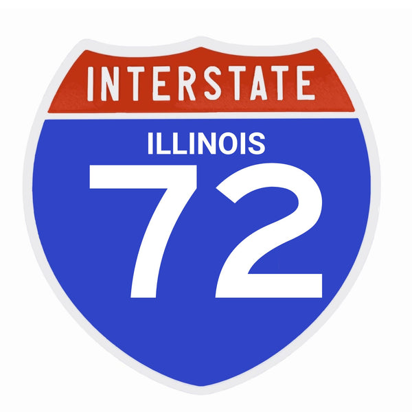 Interstate 72 Road Sign Replica – Personalized Travel Sign | Home & Office Wall Decor (8.54” x 8.53”)