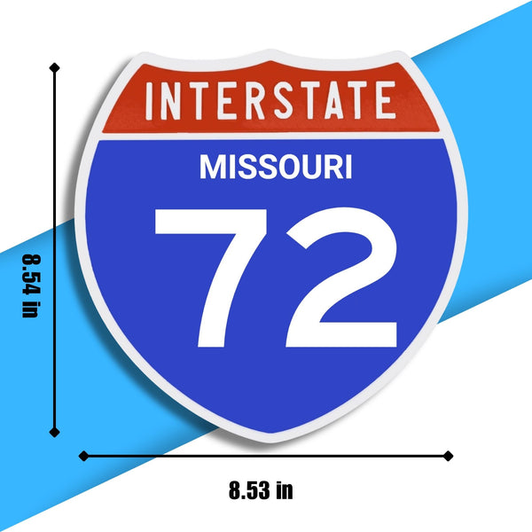 Interstate 72 Road Sign Replica – Personalized Travel Sign | Home & Office Wall Decor (8.54” x 8.53”)