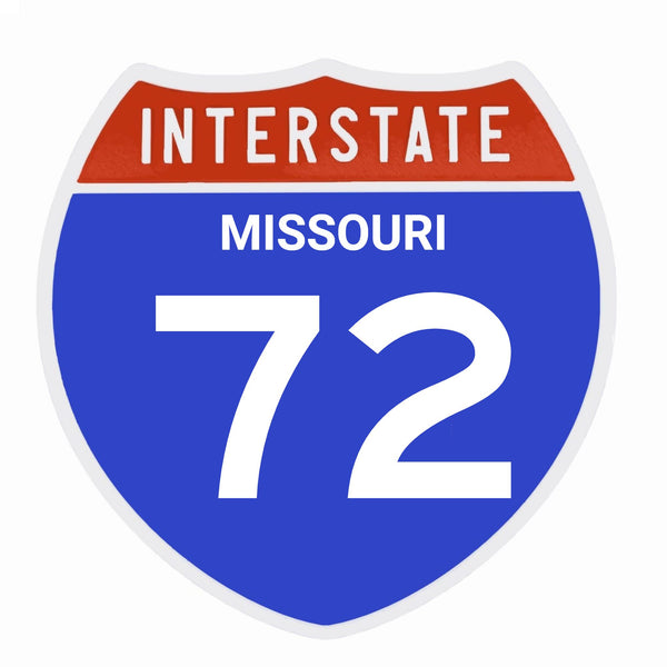 Interstate 72 Road Sign Replica – Personalized Travel Sign | Home & Office Wall Decor (8.54” x 8.53”)