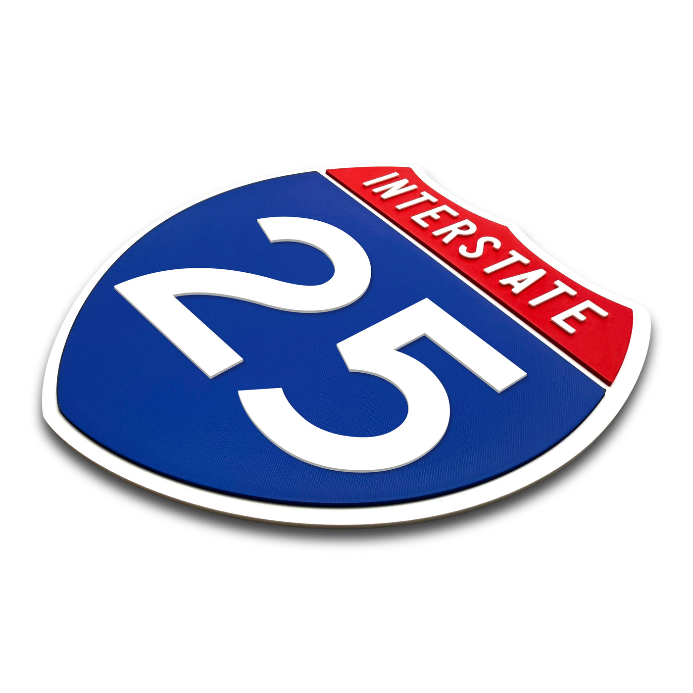 Interstate 25 Number Only road sign replica three quarter view