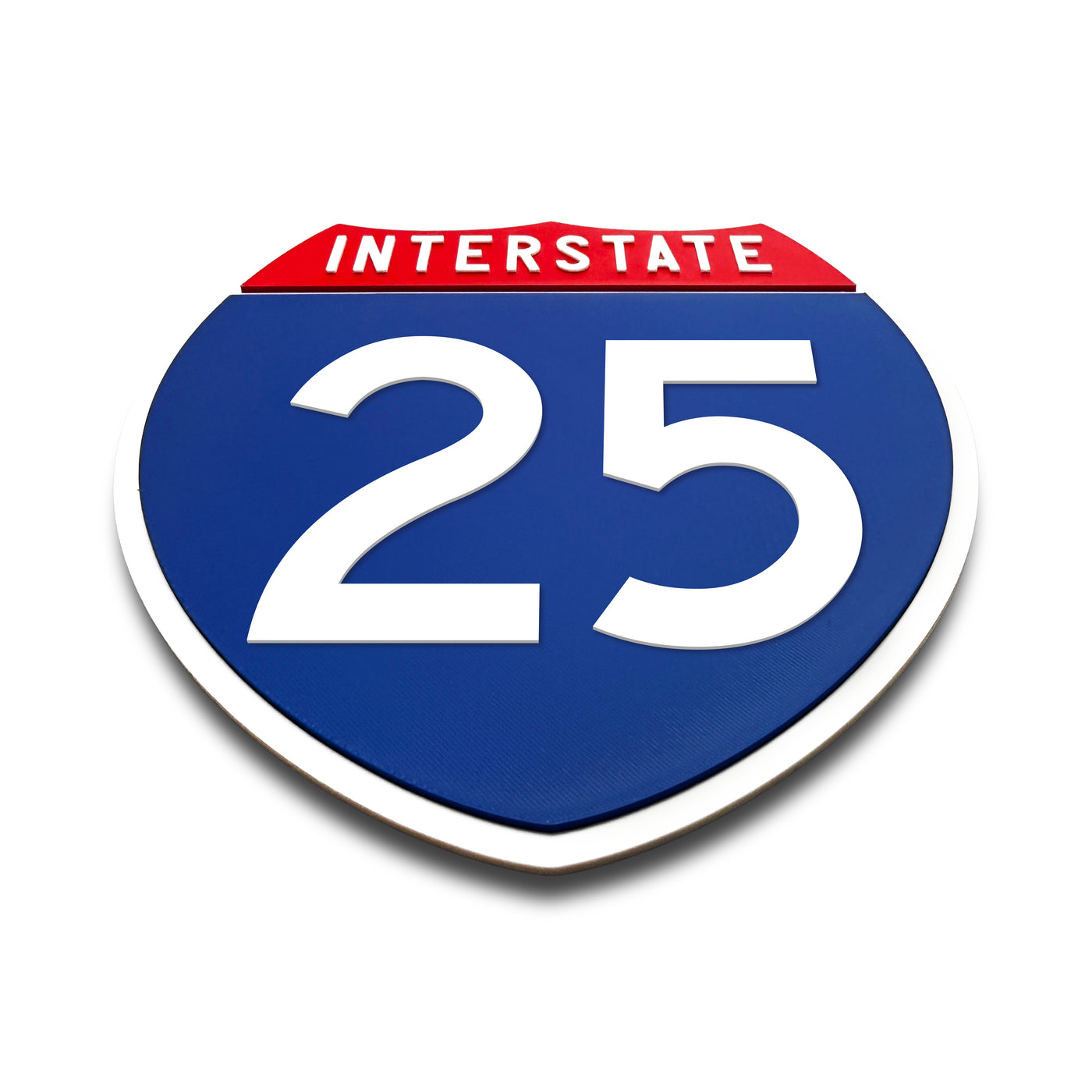 Interstate 25 Number Only road sign replica flat view