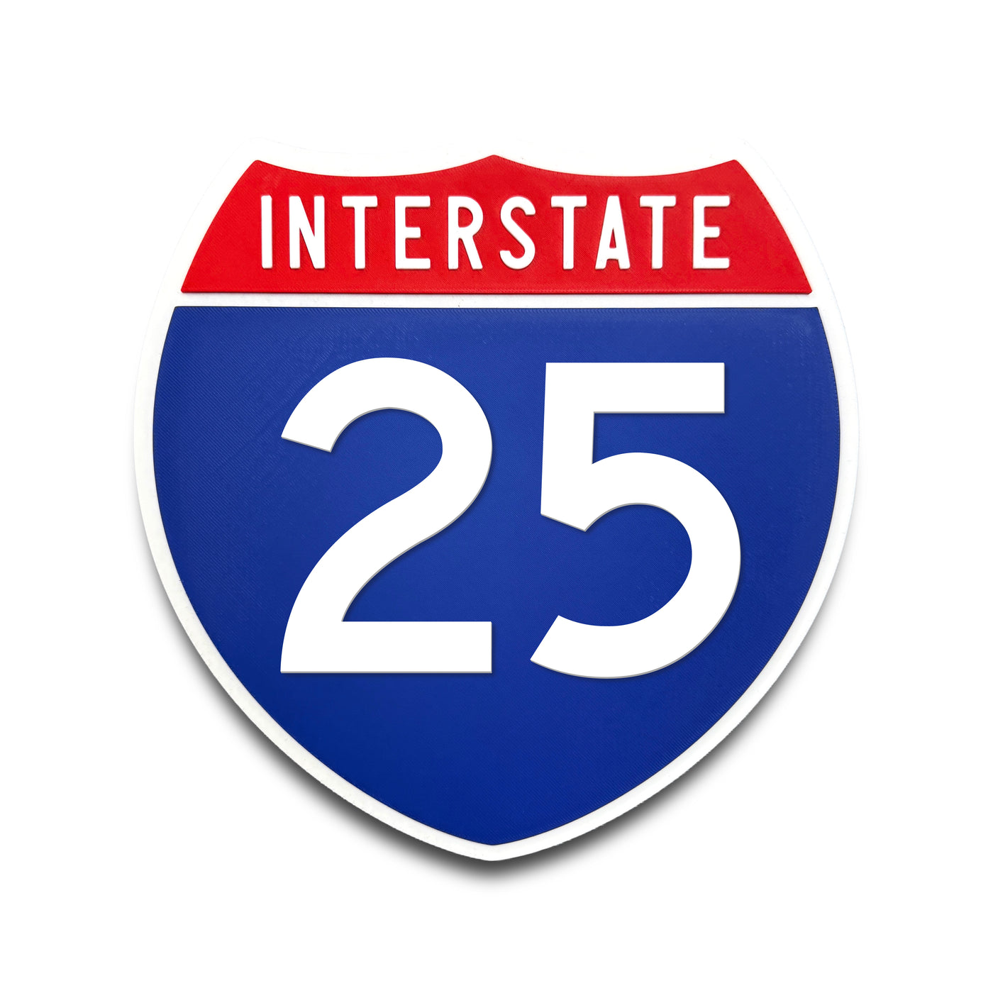 Interstate 25 Number Only road sign replica front view