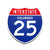 Interstate 25 Colorado road sign replica front view