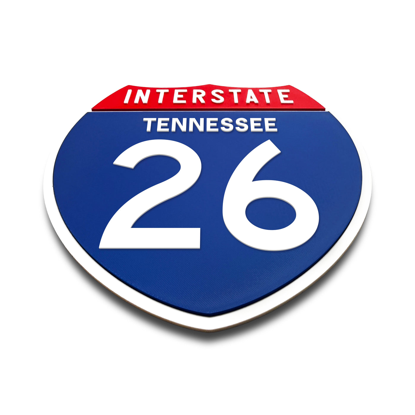 Interstate 26 Tennessee road sign replica flat view