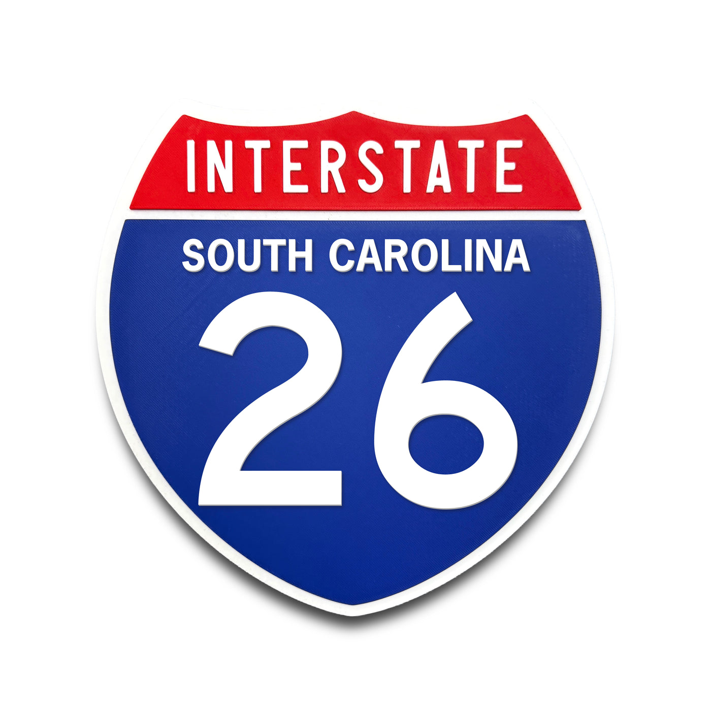 Interstate 26 South Carolina road sign replica front view