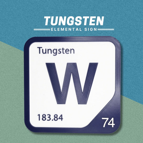TUNGSTEN Periodic Table Tile – Educational Wall Art for Science Lovers, 5.6 x 5.6 Inches