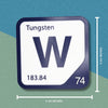 TUNGSTEN Periodic Table Tile – Educational Wall Art for Science Lovers, 5.6 x 5.6 Inches