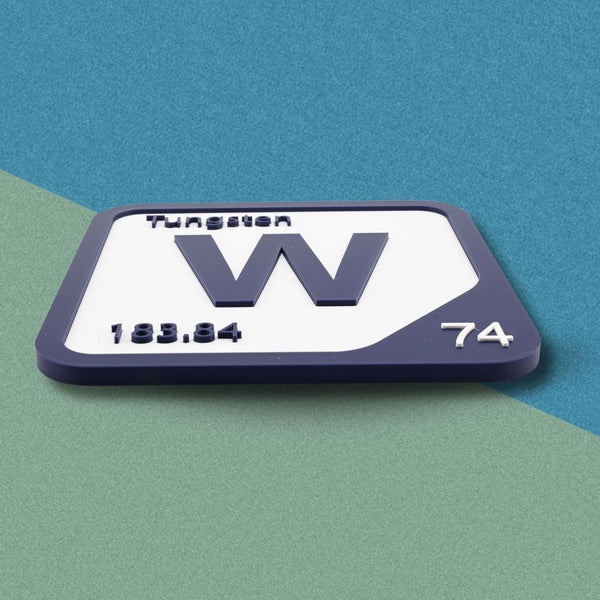 TUNGSTEN Periodic Table Tile – Educational Wall Art for Science Lovers, 5.6 x 5.6 Inches