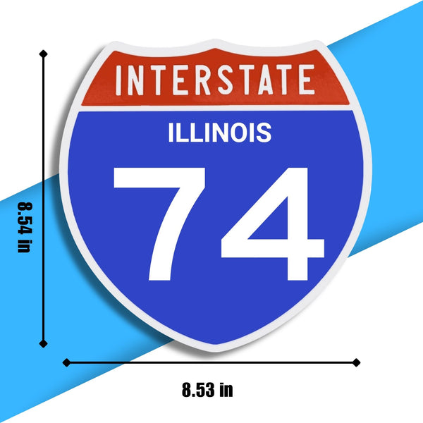 Interstate 74 Road Sign Replica – Personalized Travel Sign | Home & Office Wall Decor (8.54” x 8.53”)