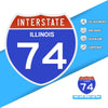 Interstate 74 Road Sign Replica – Personalized Travel Sign | Home & Office Wall Decor (8.54” x 8.53”)