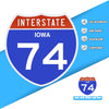 Interstate 74 Road Sign Replica – Personalized Travel Sign | Home & Office Wall Decor (8.54” x 8.53”)
