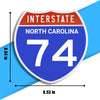 Interstate 74 Road Sign Replica – Personalized Travel Sign | Home & Office Wall Decor (8.54” x 8.53”)