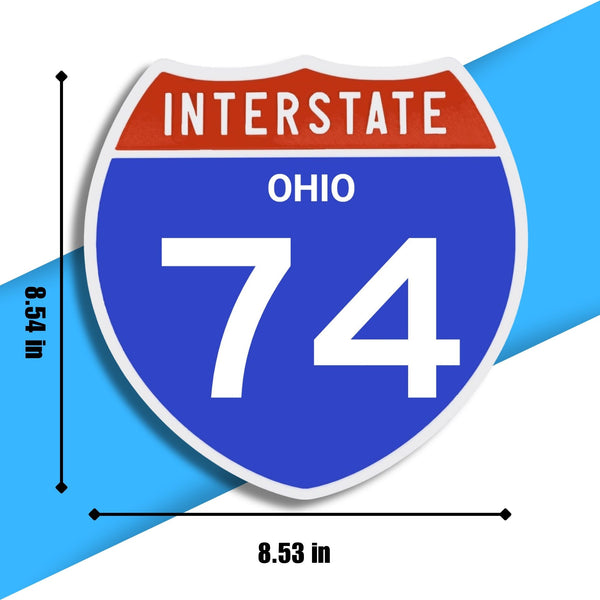 Interstate 74 Road Sign Replica – Personalized Travel Sign | Home & Office Wall Decor (8.54” x 8.53”)