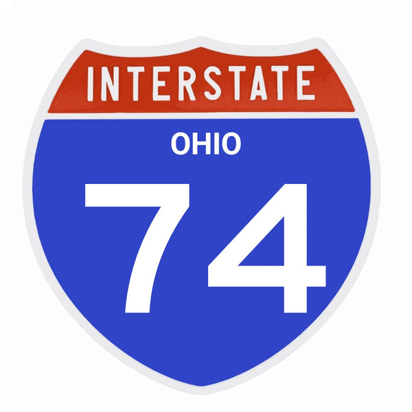 Interstate 74 Road Sign Replica – Personalized Travel Sign | Home & Office Wall Decor (8.54” x 8.53”)