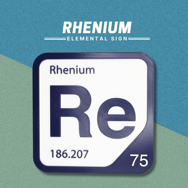 RHENIUM Periodic Table Tile – Educational Wall Art for Science Lovers, 5.6 x 5.6 Inches