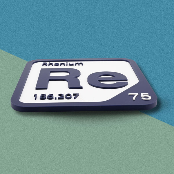 RHENIUM Periodic Table Tile – Educational Wall Art for Science Lovers, 5.6 x 5.6 Inches