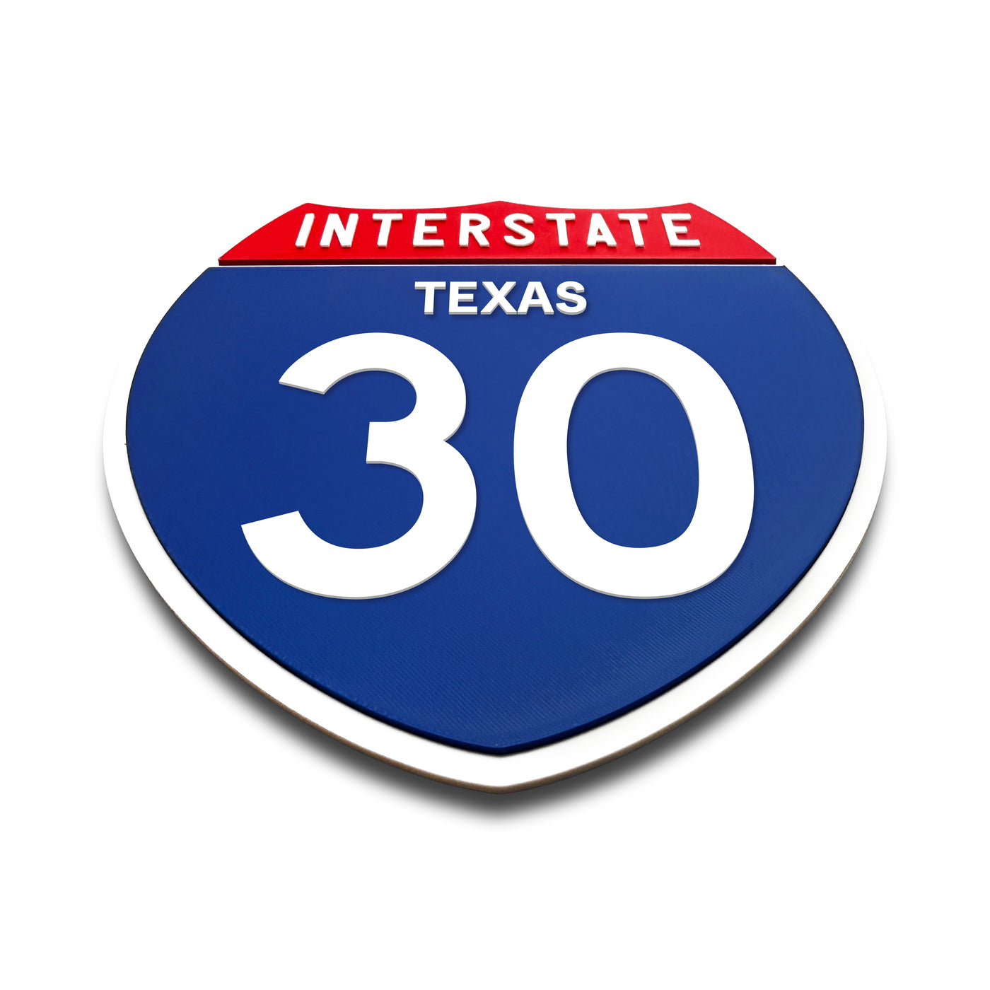 Interstate 30 Texas road sign replica flat view