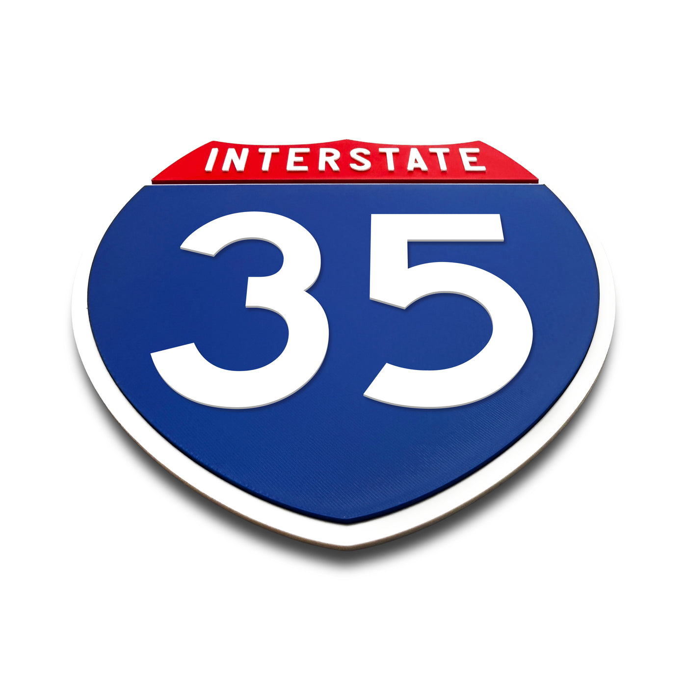 Interstate 35 Number Only road sign replica flat view