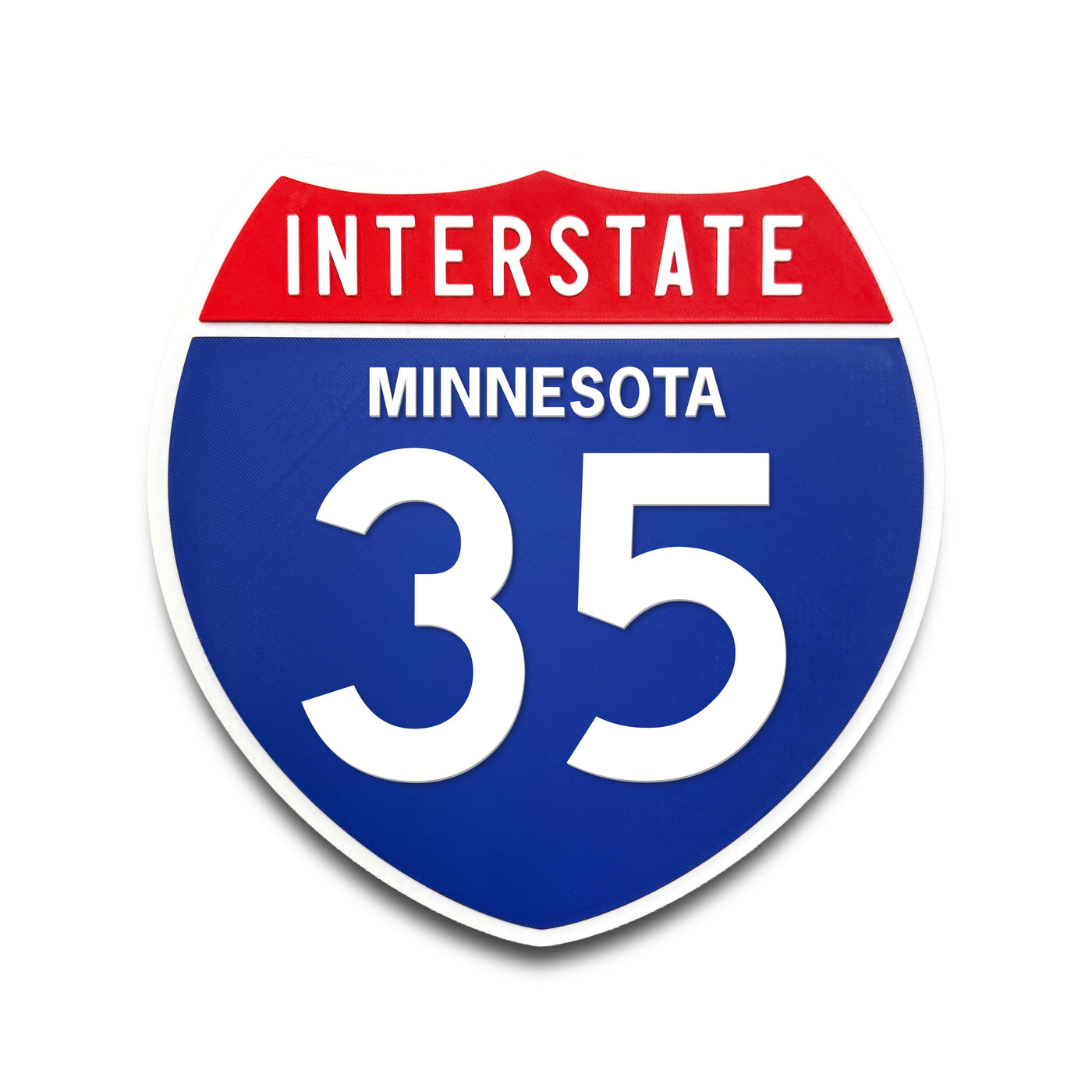 Interstate 35 Minnesota road sign replica front view