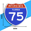 Interstate 75 Road Sign Replica – Personalized Travel Sign | Home & Office Wall Decor (8.54” x 8.53”)
