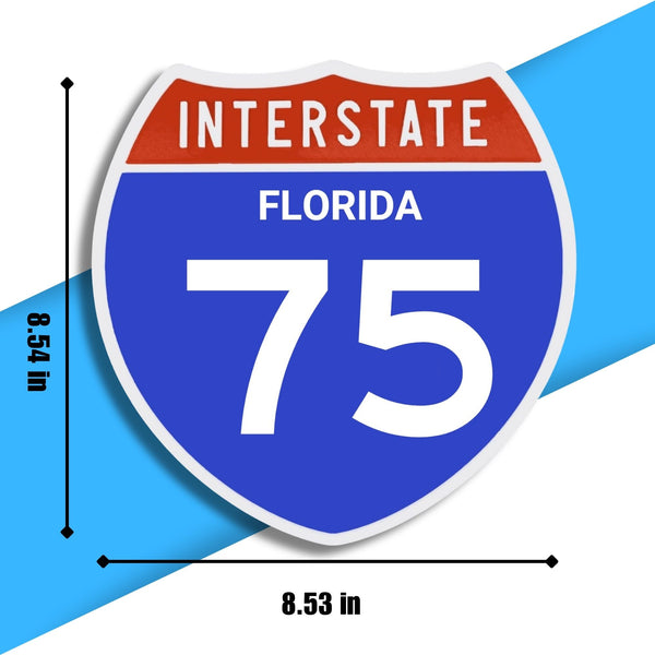 Interstate 75 Road Sign Replica – Personalized Travel Sign | Home & Office Wall Decor (8.54” x 8.53”)