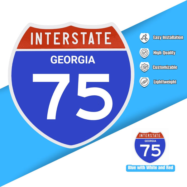 Interstate 75 Road Sign Replica – Personalized Travel Sign | Home & Office Wall Decor (8.54” x 8.53”)