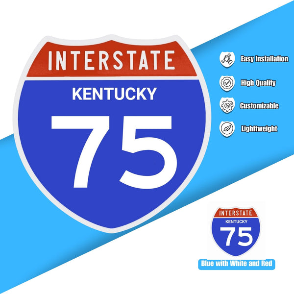 Interstate 75 Road Sign Replica – Personalized Travel Sign | Home & Office Wall Decor (8.54” x 8.53”)