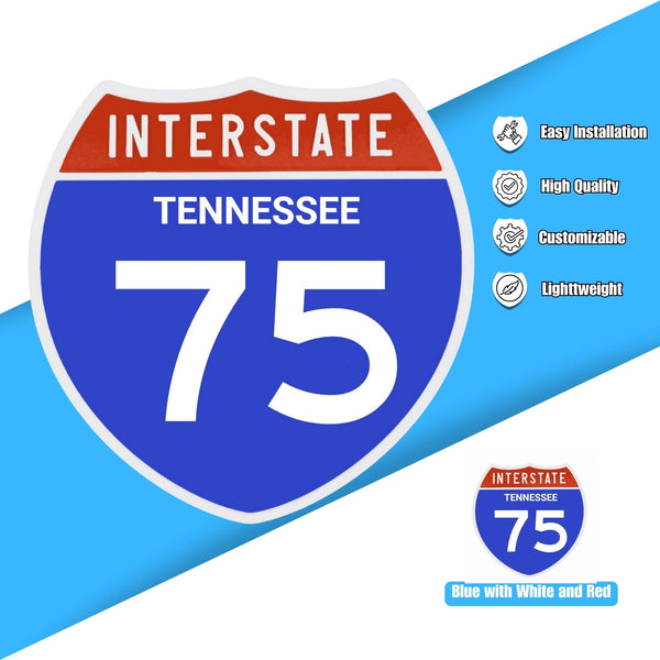 Interstate 75 Road Sign Replica – Personalized Travel Sign | Home & Office Wall Decor (8.54” x 8.53”)