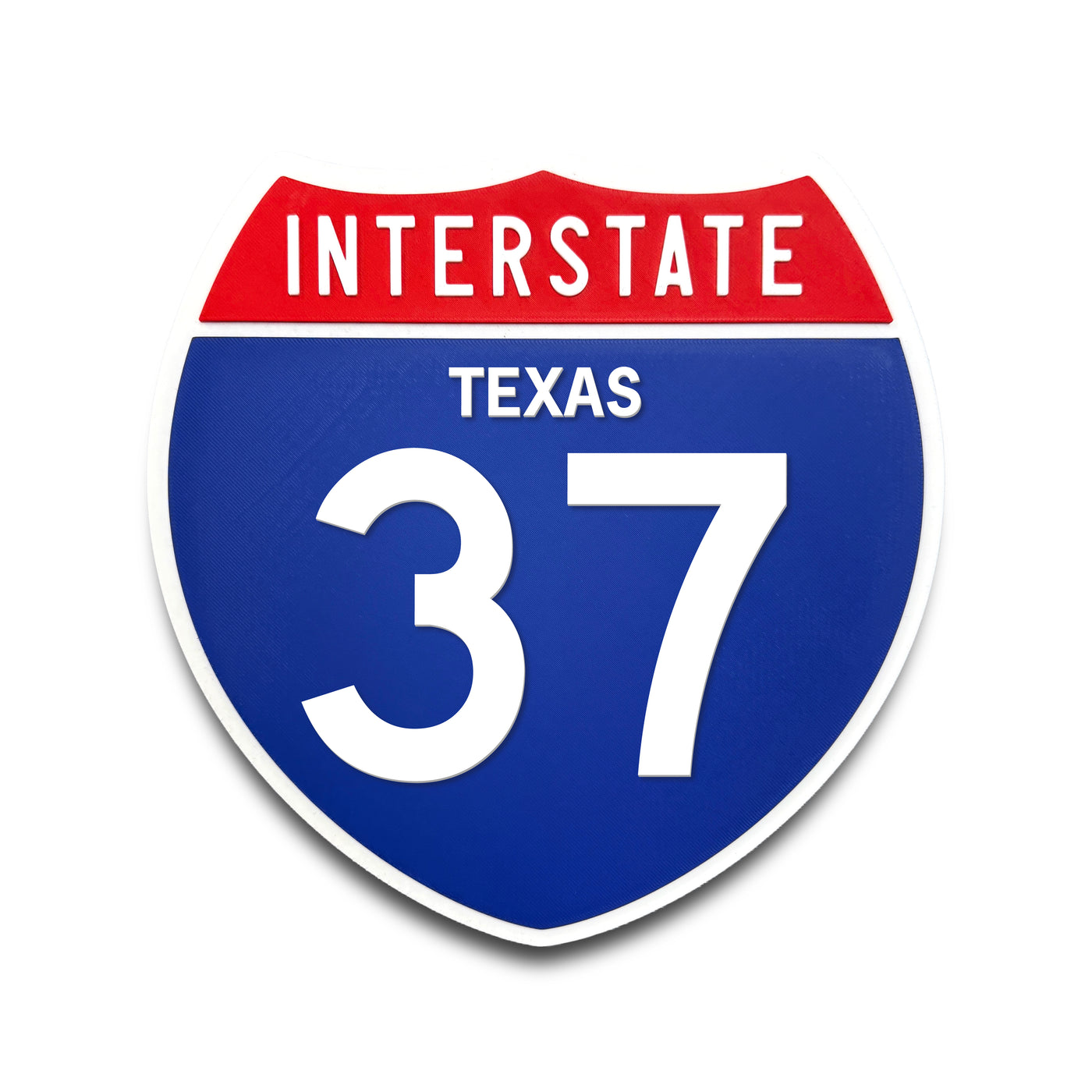 Interstate 37 Texas road sign replica front view